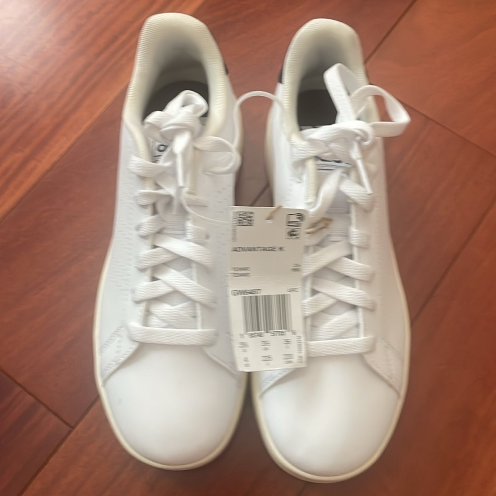 New ADIDAS ADVANTAGE WHITE / BLACK KIDS LACE SHOES SNEAKERS - Picture 15 of 15